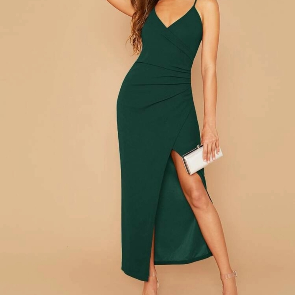 NWT Stunning ruched asymmetrical cami dress